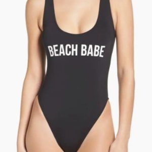Black Beach Babe One-Piece Swimsuit